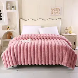 Плед Dushka Home Шиншилла в полоску 21772 200х230 см розовый