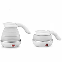 Дорожній чайник силіконовий складаний дисковий 0.75л 700Вт 220В Foldable Travel Kettle білий - мініатюра 8