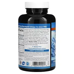 Жирні кислоти Carlson Labs Mother's DHA 120 капсул - мініатюра 2