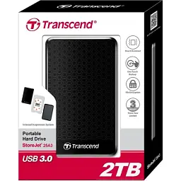 Жорсткий диск Transcend 2TB TS2TSJ25A3K Storejet 2.5" USB 3.0 Black - мініатюра 4