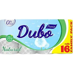 Туалетний папір ДИВО 16шт 3шар Premio Natural БІЛИЙ (гільза)