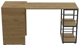 Стіл-тумба трансформер Смарт 2/2 Ferrum-decor 750x1450x600 Чорний метал ДСП Дуб Артизан 16 мм (FRD-105107) - мініатюра 7