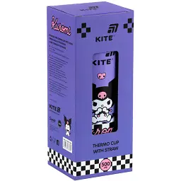 Термочашка Kite Kuromi з трубочкою 500 мл (HK25-1264) - мініатюра 4