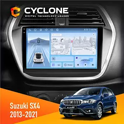 Штатна магнітола Suzuki SX4 2013-2021 Cyclone C9-012 4x64, DSP, 4G Cyclone (НФ-00008040)