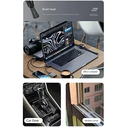 Автомобільний пилосос Grikey 2 дротовий для сухого/вологого прибирання з 2 насадками 8кПа 120W Чорний (GK602) - мініатюра 11