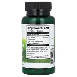 Гриби Full Spectrum Lion's Mane Mushroom 500 mg 60 капсул Swanson vit0006078 - мініатюра 2