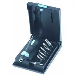 Набір мітчиків М3-4-5-6-8-10 + магнітний тримач 1/4" + ручка; VOLKEL 67422