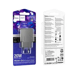 Адаптер сетевой HOCO Rico charger CS25A 1USB/1Type-C, 20W/3A - мініатюра 2