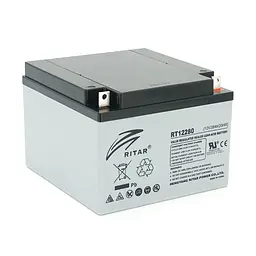 Акумуляторна батарея AGM RITAR RT12280 L5, Gray Case, 12V 28Ah (166х178х125)