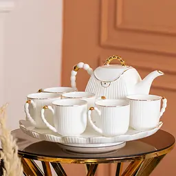 Чайний сервіз Yiwu Modern порцеляновий на 6 персон, білий HP-15-4 - мініатюра 10