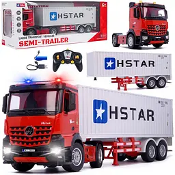 Фура контейнеровоз на пульті управління 51 см HSTAR, світлові ефекти, звук двигуна, акумуляторна, машинка на радіокеруванні - мініатюра 3