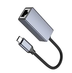 USB-хаб Hoco UA37 Type-C ethernet adapter(1000 Mbps) Gray