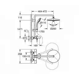 Душова система Grohe Euphoria 27475001, Хром - мініатюра 2