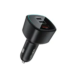 Автомобільний зарядний пристрій ACEFAST B18 200W(2USB-C+USB-A)fast car charger Чорний