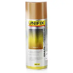 Фарба аерозольна UNIFIX 400мл золото акрилова Суперхром "Дзеркальна"
