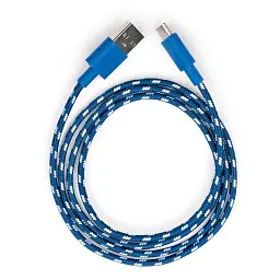 Дата кабель USB 2.0 AM to USB-C 1.0m 2color nylon blue Vinga (VCPDCTCNB31B) - мініатюра 3