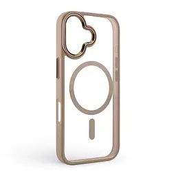 Чехол Apple iPhone 16, Unit MagSafe, бежевый, прозрачный, магсейф, противоударный, магнитный, панель-накладка с поддержкой MagSafe, с поддержкой беспроводной зарядки, TPU+PC, защита всего корпуса, ударопрочный, ArmorStandart (ARM78706) - мініатюра 2
