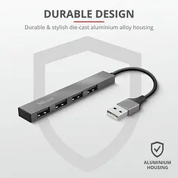 USB-Хаб Trust USB-хаб Halyx Aluminium 4-Port Mini USB Hub (23786_TRUST) - мініатюра 8