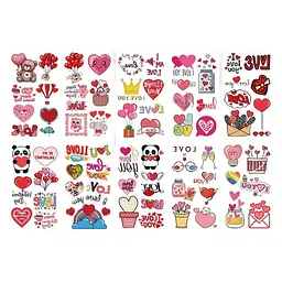 Набір тимчасових тату "Кохання №3" Fresh Tattoo Love-tattoo-mini-set-2-10, 10 штук, розмір 12 х 7 см