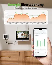 GreenSun WiFi розетка-лічильник електроенергії 16A 2.4G (Smart Life), чорна - мініатюра 4