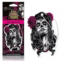 Ароматизатор для авто Aroma Car Cellulose Dia De Los Muertos Pink Diamond Girl (83116)