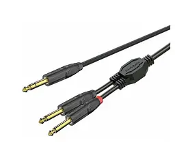 Готовый аудио кабель Jack 6,3 Stereo — 2xJack 6,3 mono Roxtone GPT-C130-L6 6м - мініатюра 1