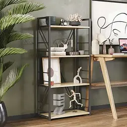 Етажерка 4/60 Ferrum-decor Серії Коннект 120x60x28 чорний ДСП Дуб Сонома 16мм (FRD-104239)