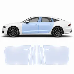 Антигравійна захисна бронеплівка за лекалами для Audi A7 C8 2018-2022 - зони дверей і стійки вікон