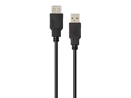Кабель Vinga USB 2.0 AM/AF Black 1.8m (VCPUSBAMAF1.8BK) - мініатюра 2
