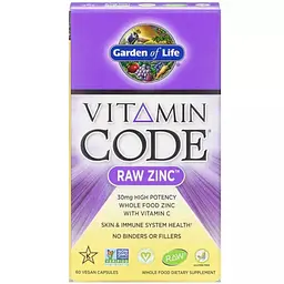 Сирий цинк Garden of Life RAW Zinc 60 веганських капсул - мініатюра 2