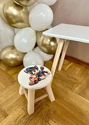 Табурет дитячий Маршал №1 дерев'яний ручної роботи 25 x 25 x 24 см - мініатюра 3