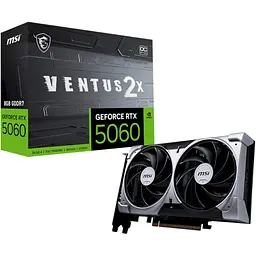 Відеокарта GeForce RTX 5060, MSI, VENTUS 2X OC, 8Gb GDDR7, 128-bit, HDMI/3xDP, 2535/28000 MHz, 8-pin (G5060-8V2C)