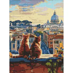 Алмазна мозаїка Котики в Римі AMO8146, 30х40 см