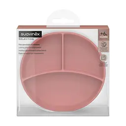 Тарілка дитяча Suavinex Colour Essence силіконова для введення прикорму на 3 секції +6 міс. рожева (402916) - мініатюра 3