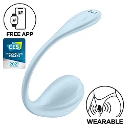 Смарт-віброяйце Satisfyer Smooth Petal Connect App Light Blue - мініатюра 1