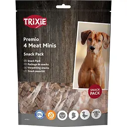 Ласощі Trixie Premio 4 Meat Minis для собак з куркою качечкою яловичиною та бараниною 4х100 г (арт.31852)