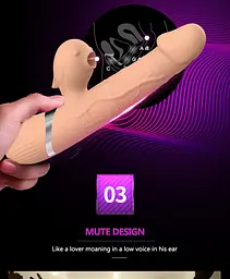 Вібратор Boss Series Basia Thrusting 24 см тілесний - мініатюра 4