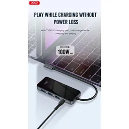 Розгалужувач конвертер хаб XO Hub002 Usb-C Multifunction Adapter 5 in 1 HDMI + Usb x 3 + PD - мініатюра 4