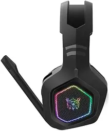 Геймерські ігрові Bluetooth навушники Onikuma B100 з висувним мікрофоном і LED підсвічуванням Black - мініатюра 2