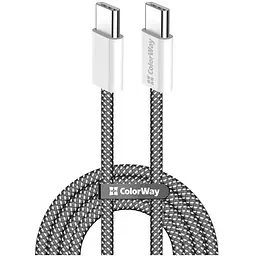 Дата кабель USB-C to USB-C 1.0m 60W 3.0А black ColorWay (CW-CBPDCC061-BK)