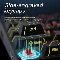 Ігрова механічна дротова клавіатура Ajazz NK68 / Red Switch / 65% / RGB / Black - мініатюра 4