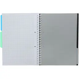 Зошит на пружині Buromax Classic А4 (210x297) 120 аркушів 3 розділювачі чорний (BM.24345911-01) - мініатюра 4