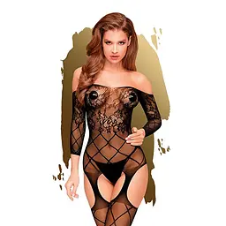 Бодістокінг із флористично-геометричним орнаментом Penthouse - Top-Notch Black S/L Penthouse IG5201; SO4384 94409 - мініатюра 1
