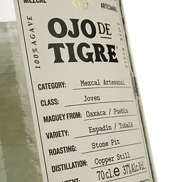 Мескаль Ojo de Tigre Artesanal Espadin Tobala 37% 0.7 л - мініатюра 3