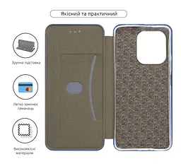 Чехол-книжка для Xiaomi Redmi Note 13 4G, G-Case, синий, кожаный чехол-книжка из экокожи (PU) и TPU, с магнитом, с подставкой и вместительным кардхолдером, противоударный, защита всего корпуса, ArmorStandart (ARM73352) - мініатюра 3
