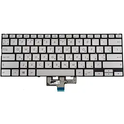 Клавіатура для ноутбука ASUS (UX433 series) ukr сріблястий без фрейма підсвічування клавіш