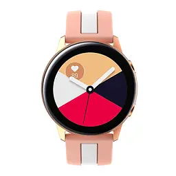 Браслет D2 Normal для Samsung Galaxy Watch 5 - рожево-білий ширина кріплення 20мм силікон Watchbands (W37-0WB88772966) - мініатюра 2