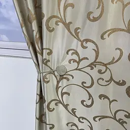 Жакардові штори золотистого кольору з вензелем на тасьмі 2шт. 150х270 ALBO pbe0052396 - мініатюра 8
