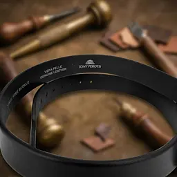 Чоловічий брючний ремінь Tony Perotti з натуральної шкіри 746/35 NERO (90361) Чорний - мініатюра 8