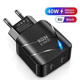 Зарядний пристрій XON PowerCharge 40W (PD20) USB Type-C (PCWC040020A0С2B 6099) Чорний - мініатюра 2